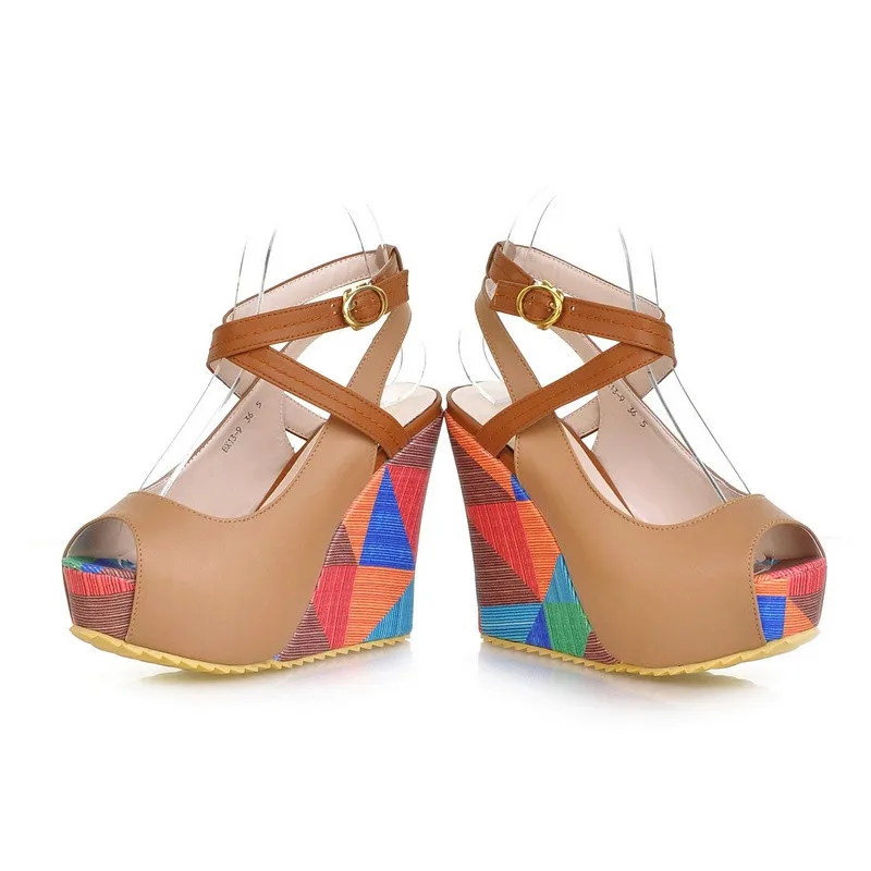 Skup Asumer 2019 kliny buty damskie sandały klamra peep toe platformy buty letnia moda popularne gorąca sprzedaż letnie klapki