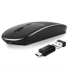 Ультра тонкий USB оптическая беспроводная мышь 2,4 ГГц перезаряжаемая тонкая мышь компьютерный ПК ноутбук настольное домашнее офисное использование
