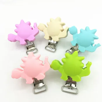 

2PCS Round Bear Star Silicone Teether Clips DIY Baby Pacifier Dummy Chain Holder Soother Nursing Jewelry Toy Clips