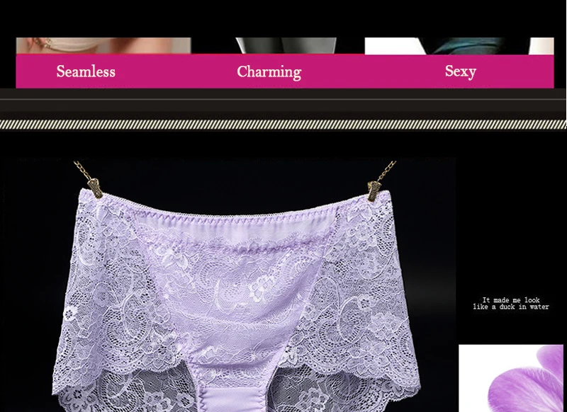2017 New Arrival Women's Sexy Lace Panties Seamless Cotton Breathable Panty Hollow Transparent Briefs Plus Size Girl Underwear 09