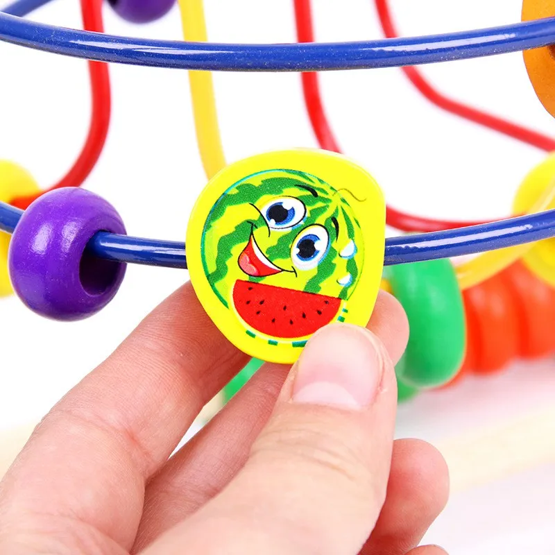MOTOHOOD  Baby Toddler Early Educational Toys Round Circle First Bead For Kids Children Wooden Toys Puzzle Educational Toys  (8)