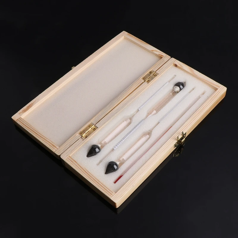 

3Pcs/set 0-100% Hydrometer Alcoholmeter Tester Set Alcohol Concentration Meter + Thermometer