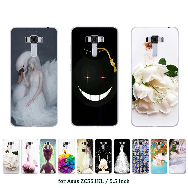 Мягкий защитный чехол для Asus Zenfone 3 Laser ZC551KL силиконовый с принтом