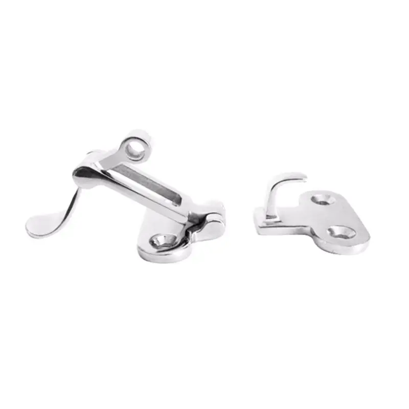 

1 Set Stainless Steel Locker Hardware Anti-Rattle Latch Hinge Silver For Boat Marine Hatch Buckle Fastener Clamp 649E