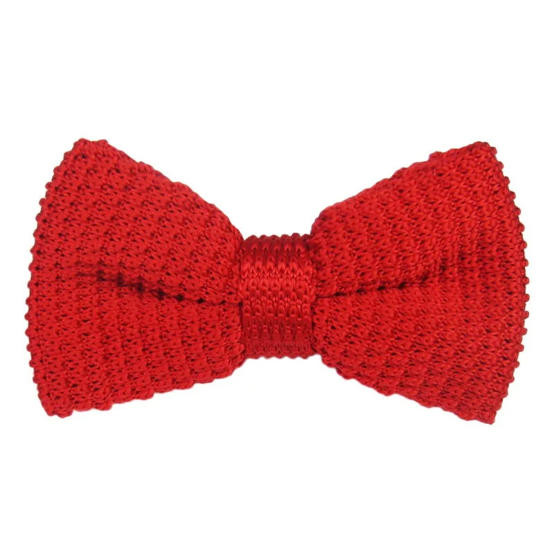 Мужской вязаный смокинг с бантиком, классический зажим, жаккардовый галстук, галстук-бабочка, предварительно завязанный - Цвет: Красный
