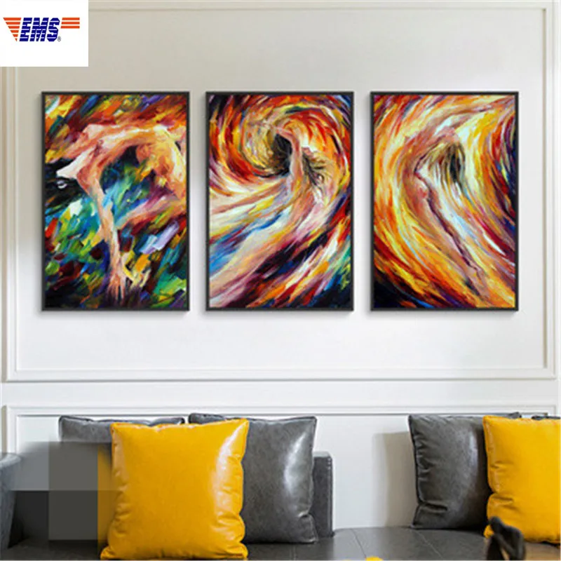 

70X90CM Leonid Afremov Series Hang Picture Abstract Body Art Frameless Painting Creative Valentine's Day Gift X989