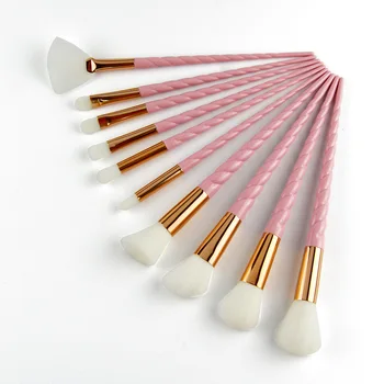 

10pcs Sprial Makeup Brush Set Pink Foundation Blending Powder Eyeshadow Make Up Brushes Cosmetic Beauty Make Up Tools