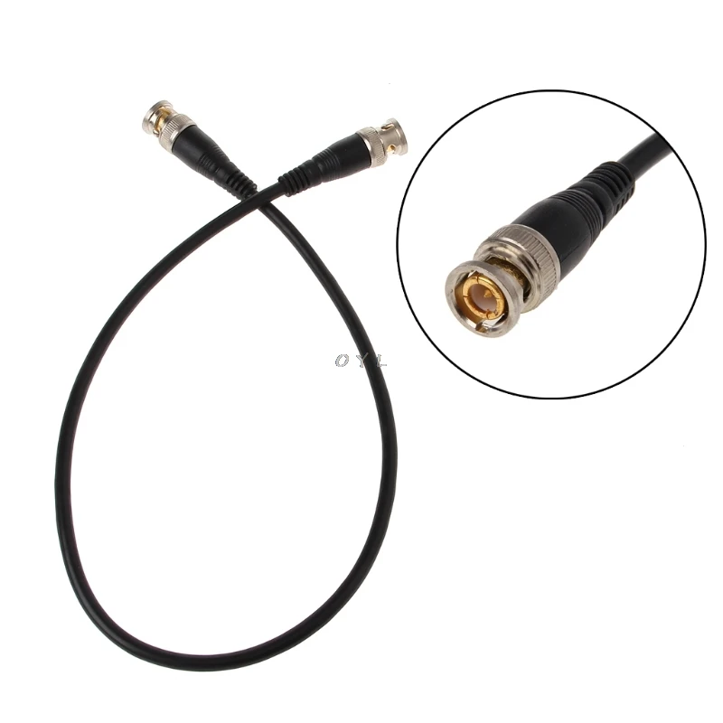 BNC Male To Male Nickel Plating Straight Crimp RG58 Pigtail Adapter Cable 0.5m newest