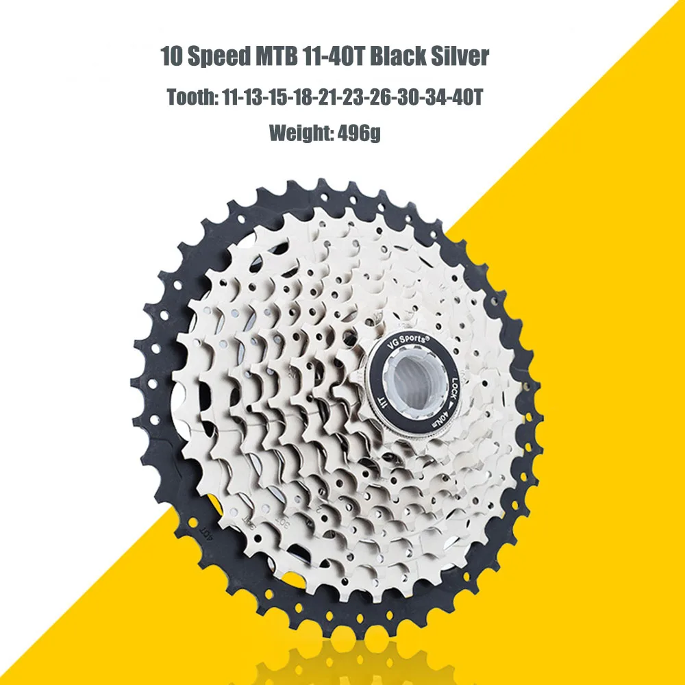 Велосипед MTB Freewheel 10 скоростей 11-32 T/36 T/40 T/42 T/46 T/50 T SRAM дорожный велосипед кассета маховик 10 V cog cdg VG Sports - Цвет: 11-40T Black Silver