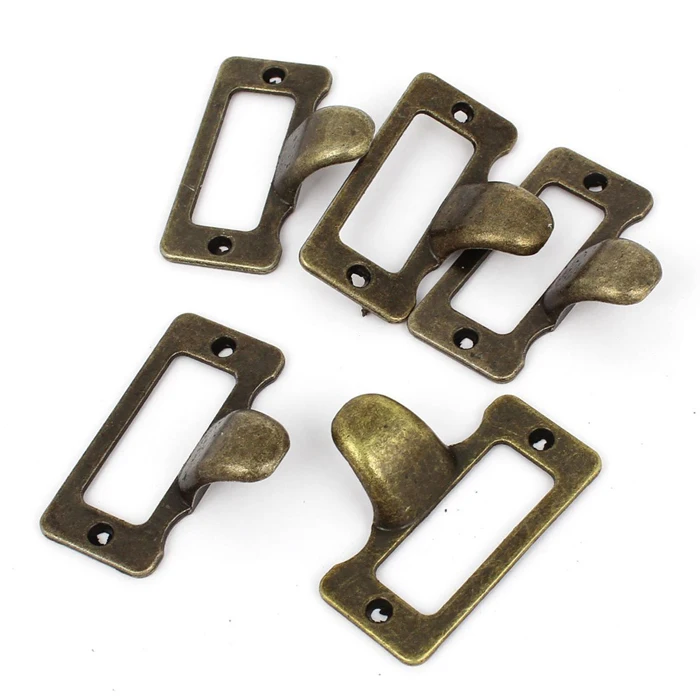 Antique Bronze Filing Cabinet Handle Pull Drawer Index Card Frame Holder Vintage Label pull 48*