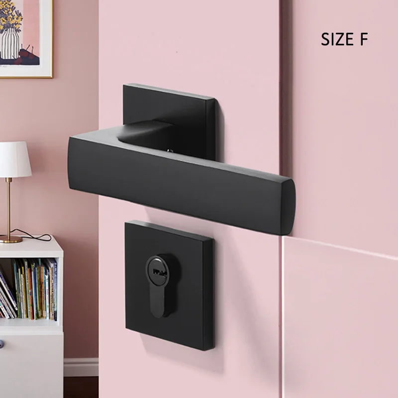 Bedroom Door Lock with door handle Black door lock ...