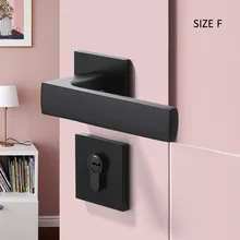 Bedroom Door Lock with door handle Black door lock Continental Wooden interior Door Handles Lock for home 2018 limited time limited simple bedroom door lock solid wood toilet lock handle split bright chrome magnetic suction lock