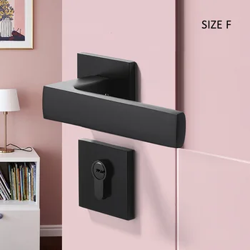 

Bedroom Door Lock with door handle Black door lock Continental Wooden interior Door Handles Lock for home