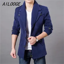 AILOOGE, деловые мужские повседневные теплые пальто, размер M-3XL, хорошее качество, однобортный дизайн, утолщенная Мужская модная шерстяная одежда