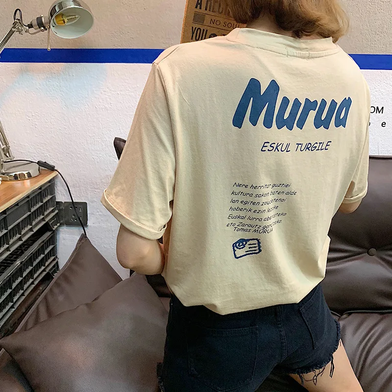 

ZXQJ Korean version 100-set T-shirt short-sleeved summer dress for women 2019 new loose Han Fan half-sleeved student clothes