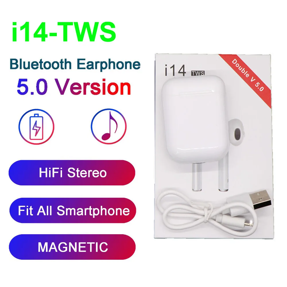 I14 TWS Наушники Беспроводные Bluetooth 5,0 наушники для iPhone X MAX 8 Plus android samsung S10 S9 PK I7S I9S I11 I12