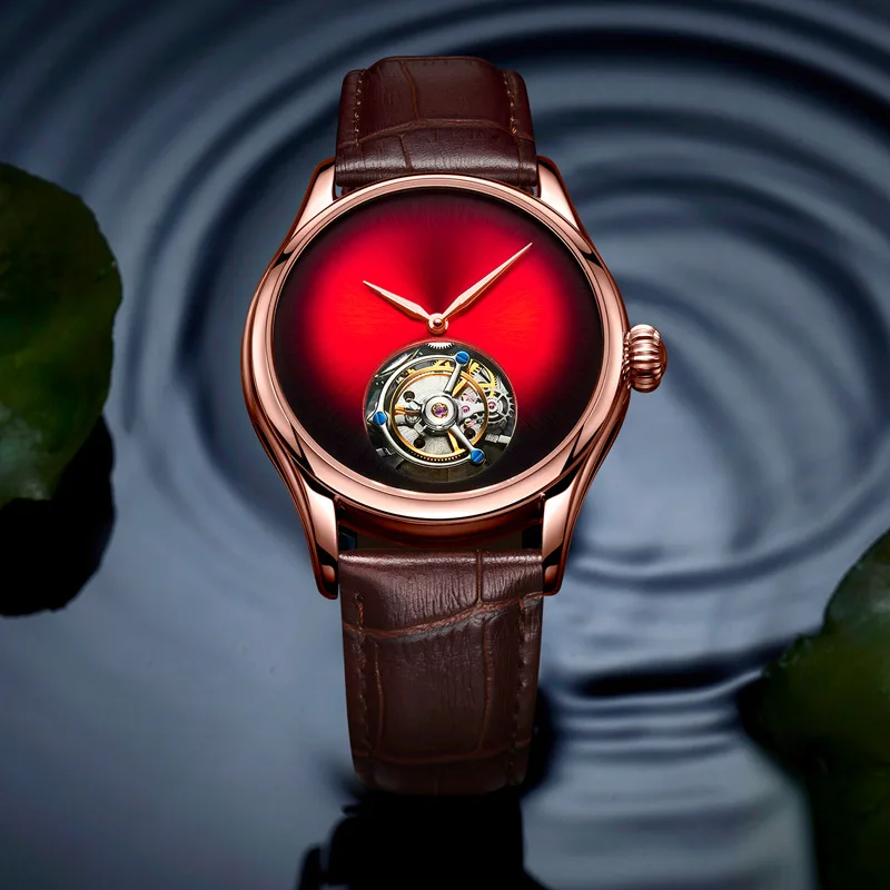 الأصلي رجل العلامة التجارية الفاخرة التلقائي الميكانيكية ووتش توربيون الجوف الرجال الأعمال للماء الرياضة الساعات Relogio Masculino