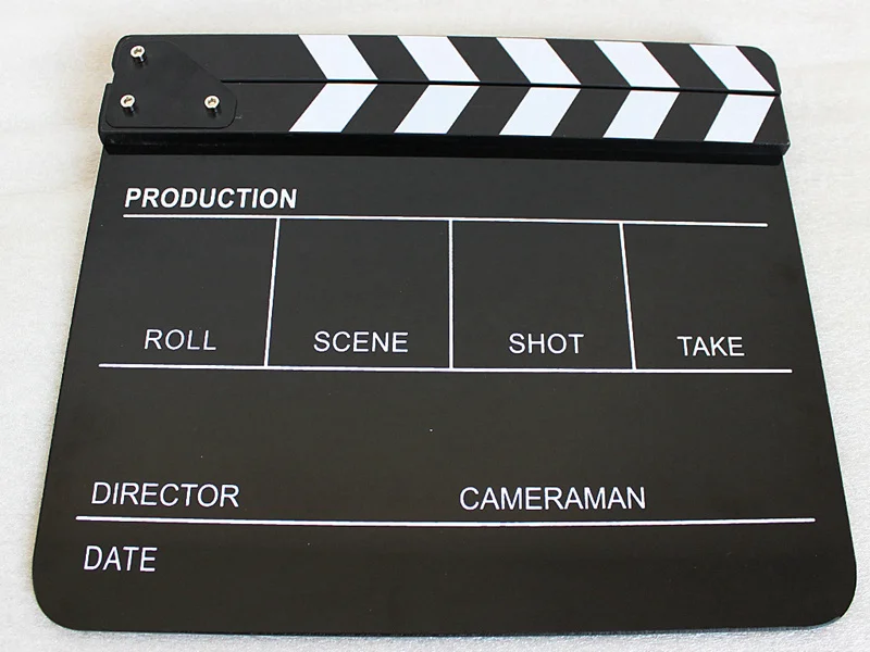 Film Klappe Acryl - 25x30 Cm Directors Schiefer Mit Stiften