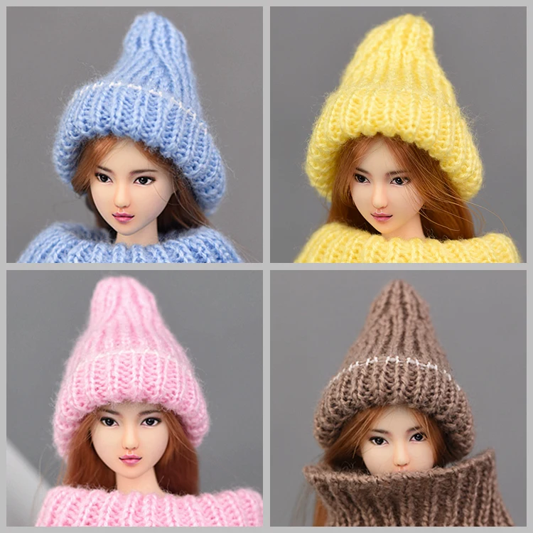 

9 Colors Woolen knitted hat Cap Outfit Doll Accessories For 1/6 BJD Barbie Xinyi FR Doll Gift For Girls