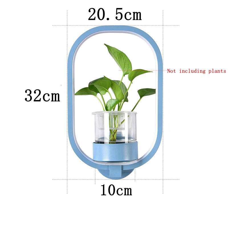 Скандинавские креативные растения, современный минималистичный скандинавский настенный светильник из кованого железа, настенный светильник для спальни, прикроватная тумбочка для балкона, прохода, украшение для цветов - Цвет абажура: blue2
