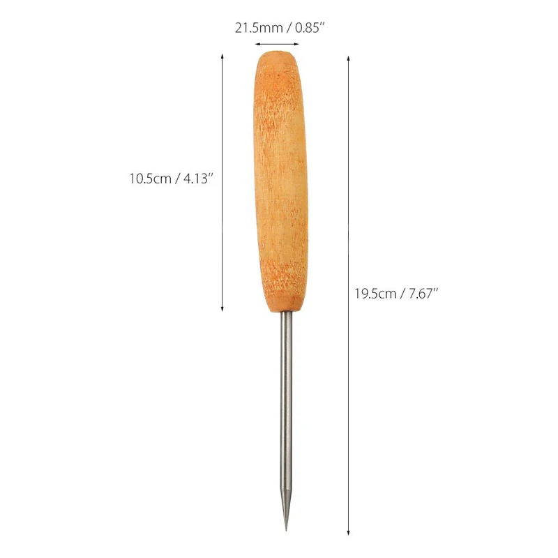 1pc x Stainless Steel Ice Pick Crusher with Wooden Handle Party Home Bar Pub Tool