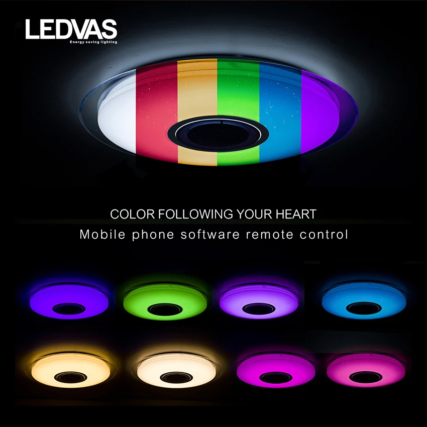 ledvas led ceiling light with rgb dimmable 52w app control bluetooth