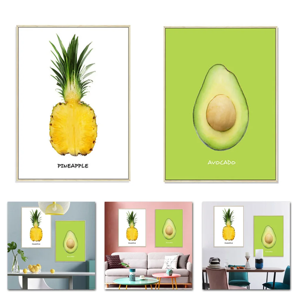 

40*60cm fresh Wall Stickers Art Decor Home Pineapple And Avocado wall stickers for bedroom sitting room diningroom decoration
