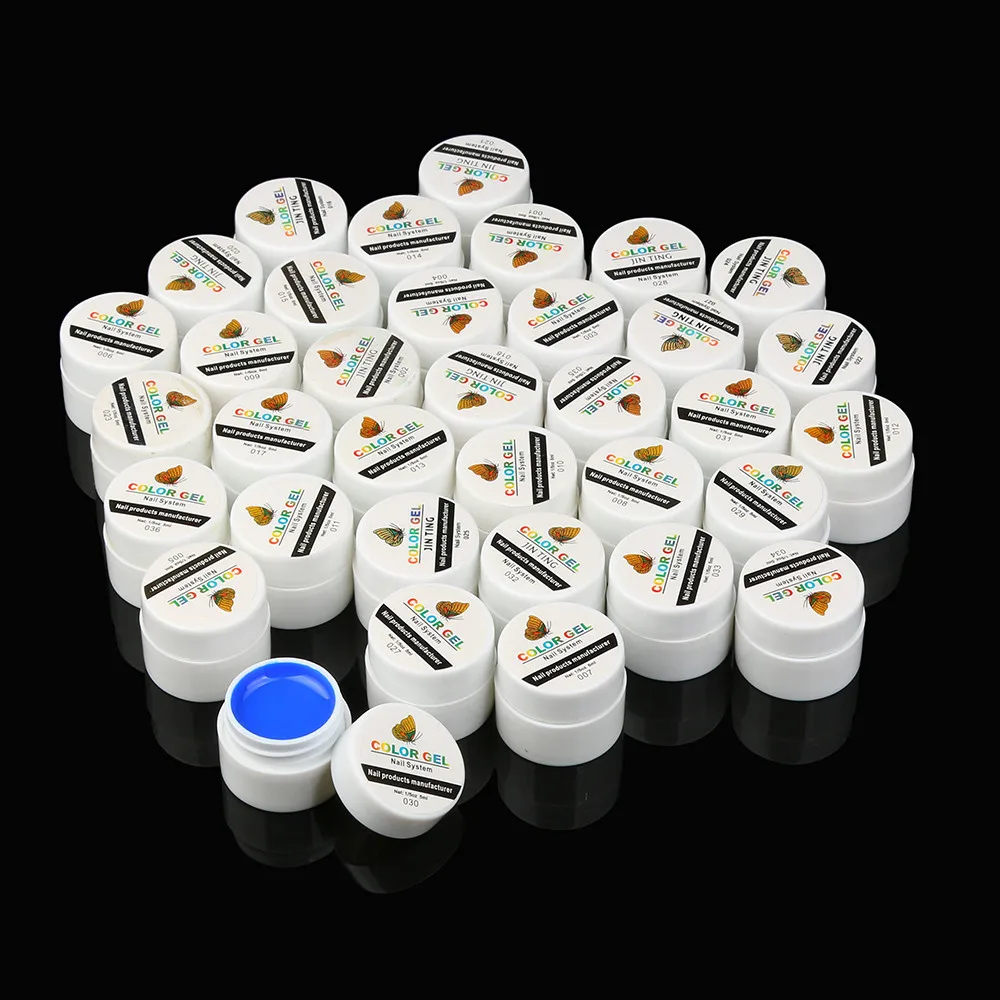 

2019 new gel paint nails 36 Pure Color Extension gel nail polish Art UV poly gel Builder Tips Glue everything for manicure #58