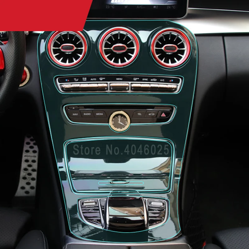 Прозрачная рекламная пленка из ТПУ для Mercedes Benz GLC наклейка центральной консоли