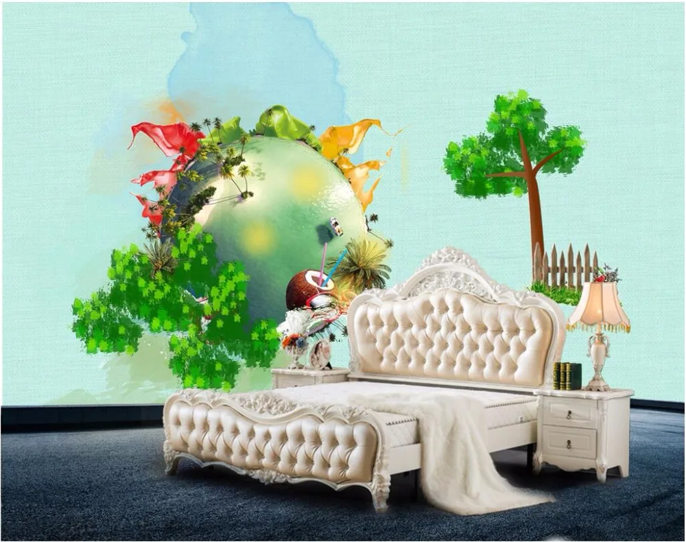 

Custom mural photo 3d room wallpaper Fresh and green trees Children's room large backdrop 3d wall murals wallpaper for walls 3 d
