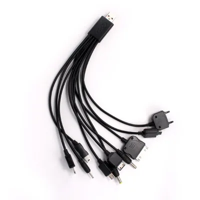 Earrery عالية الجودة أسود الأزياء نوع شحن usb كابل بيانات للهواتف مع العديد من رؤساء