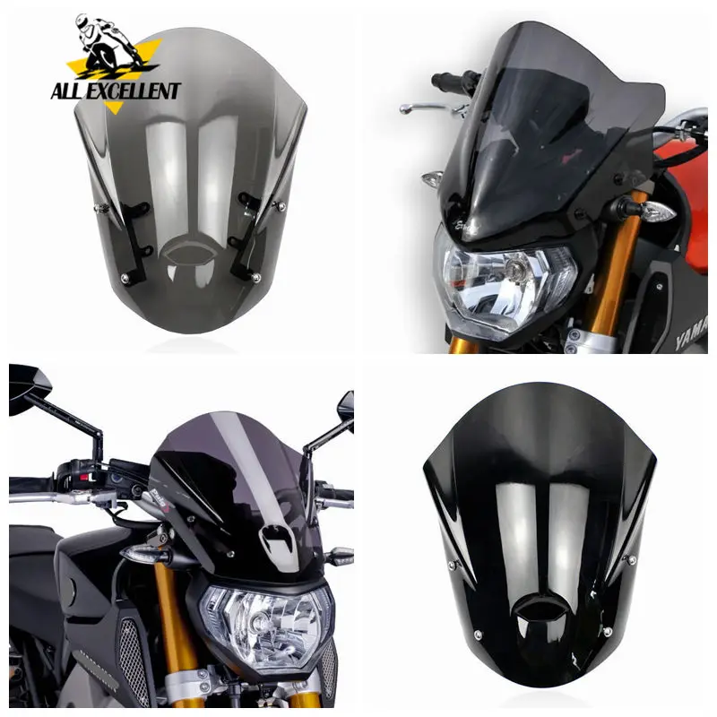 Лобовое стекло мотоцикла ABS с крепежным кронштейном и винтами для Yamaha MT 09 FZ 2013 2014
