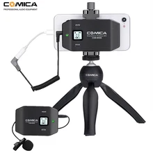 Comica CVM-WS50(C) 6 Channels Wireless Smartphone Lavalier Lapel Microphone System for iPhone Samsung Huawei Mobile Phone/Camera
