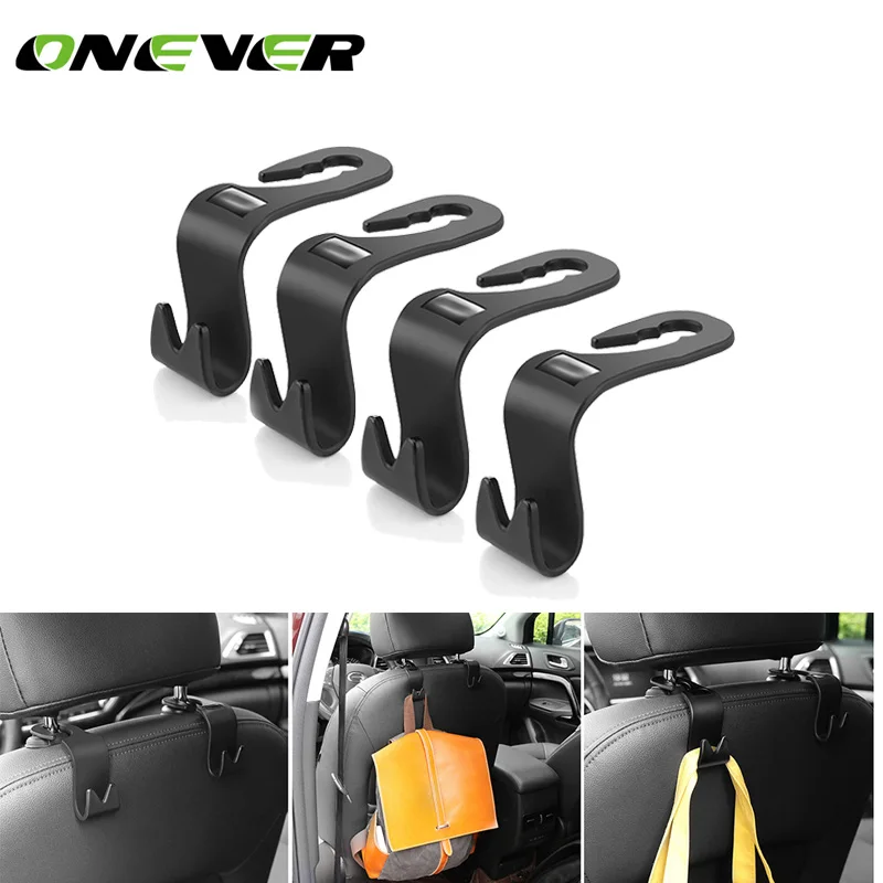 

4Pcs Car Seat Back Hooks Hangers Organizer Headrest Mount Storage Hooks House Storage For Universal Car Home Decoration