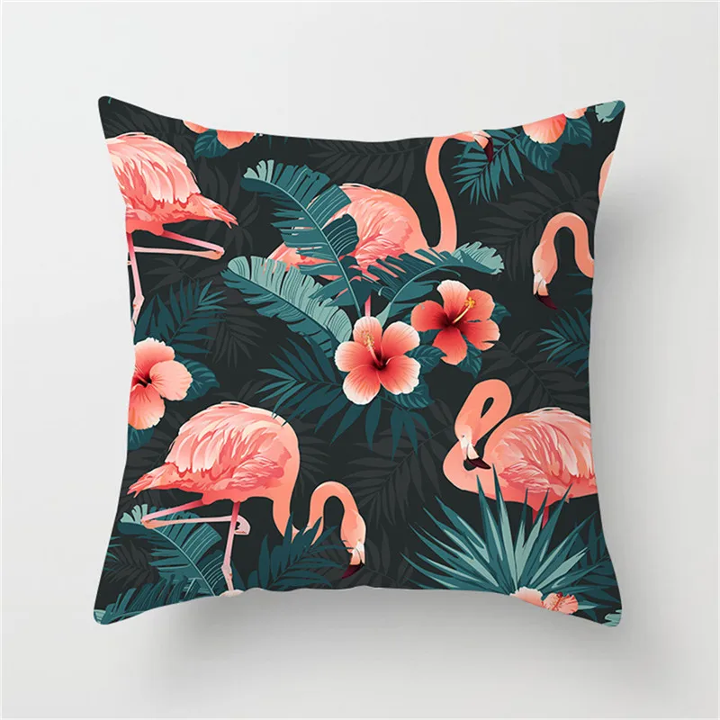 Fuwatacchi Подушка "фламинго" чехол с листьями тропического леса красивый цветочный узор свадебное украшение наволочка на стул - Цвет: PC03683