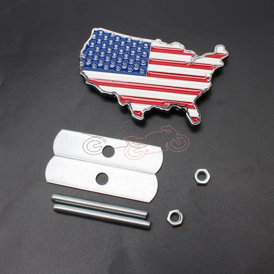 

Universal for Ford Toyata Honda Emblem Metal USA Map Front Hood Ornaments Bonnet Grille Emblems Badges Logo