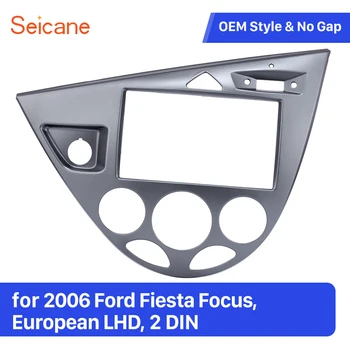 

Seicane 2 din Car Stereo Trim Mount Bezel Frame Kit in Dash for 2006 Ford Fiesta Focus European LHD Refitting Panel Plate