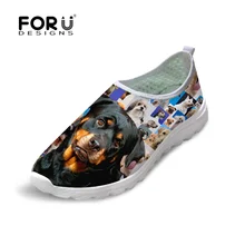 FORUDESIGNS/женская повседневная обувь с принтом милой собаки; модная летняя пляжная обувь из водонепроницаемого сетчатого материала; очень комфортный светильник на плоской подошве из дышащего материала