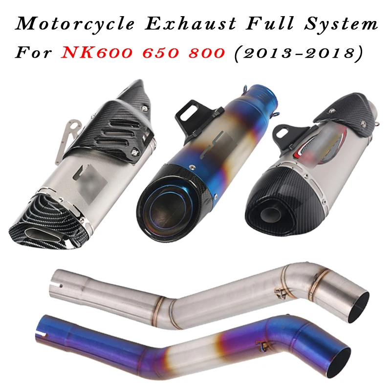 

For NK600 650 800 Motorcycle Full System Exhaust DB Killer Muffler Modified Front Mid Link Pipe Laser Carbon 2013 14 15 16 17 18