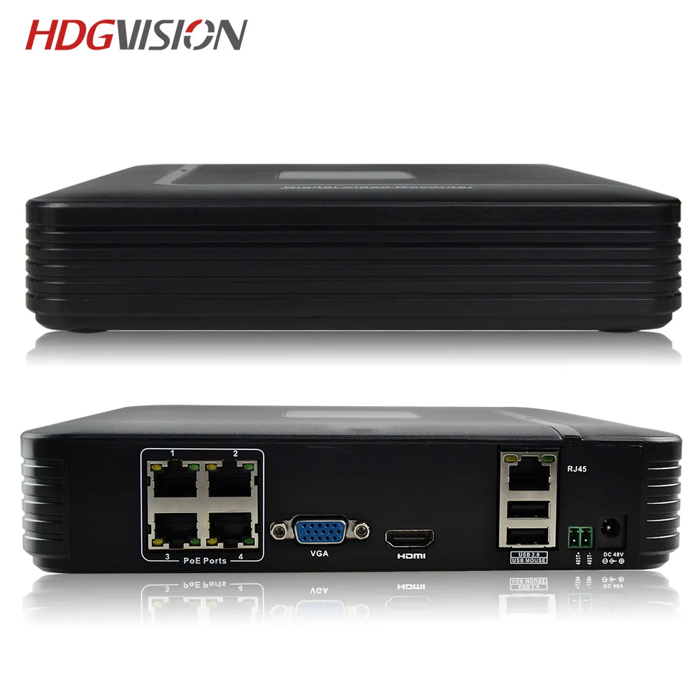 

HDGVISION 4 Channel POE H.264 DVR Recorder 720P/1080P IP Camera Security Surveillance System P2P
