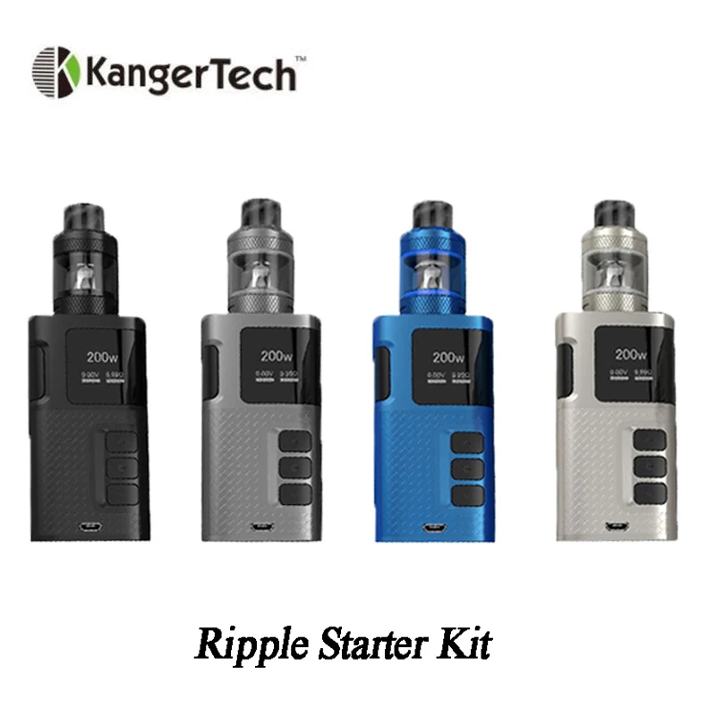Оригинальный Kanger Ripple Starter Kit Vape Kangertech 3 5 Вт Box Mod 200 мл Tank Fit NR катушка Двойной 18650