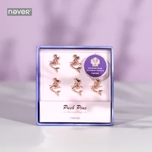 Никогда не форма русалки, нажимные булавки, булавки для большого пальца, для мягкой доски, розовое золото, Декор, офисные аксессуары, канцелярские принадлежности