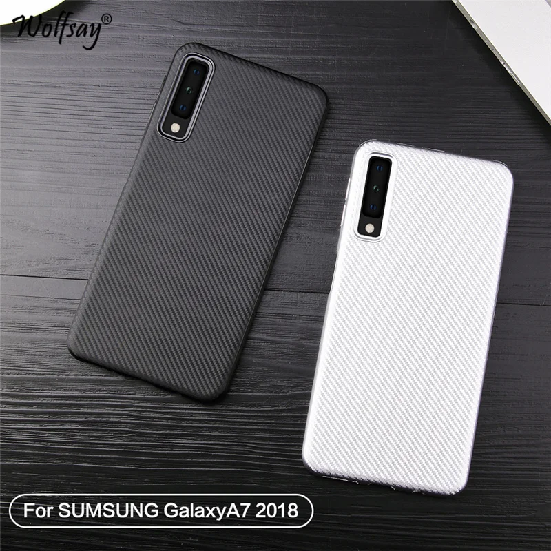

For Phone Case Samsung Galaxy A7 2018 Case For Samsung A7 2018 Carbon Fiber Soft TPU Cover For Samsung Galaxy A7 2018 Case A750