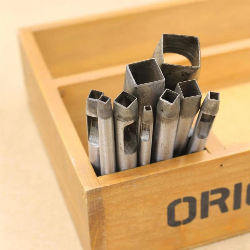 New 6PCS/SET 3 8mm Hole Puncher for Leather DIY Leather Square Hole