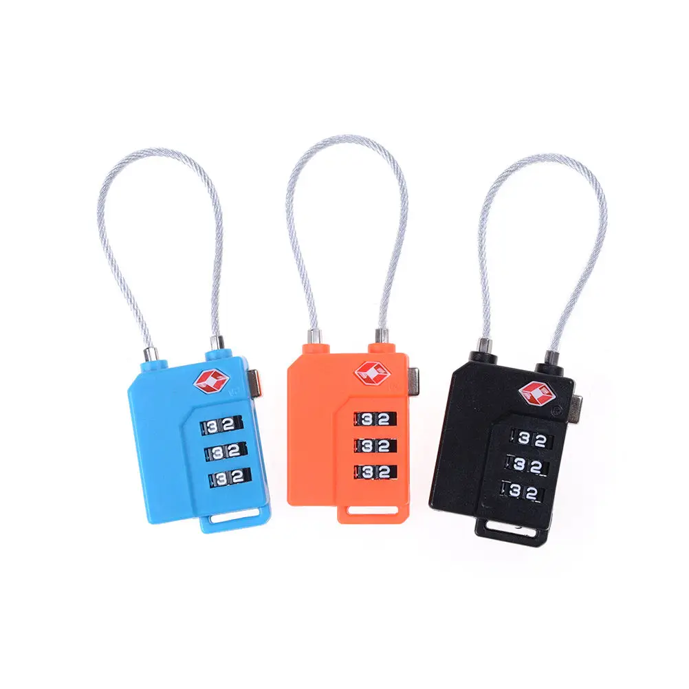 

1PCS Black/Blue TSA Resettable 3 Digit Combination Travel Luggage Suitcase Code Padlock Metal For The Airport and Travel Safety