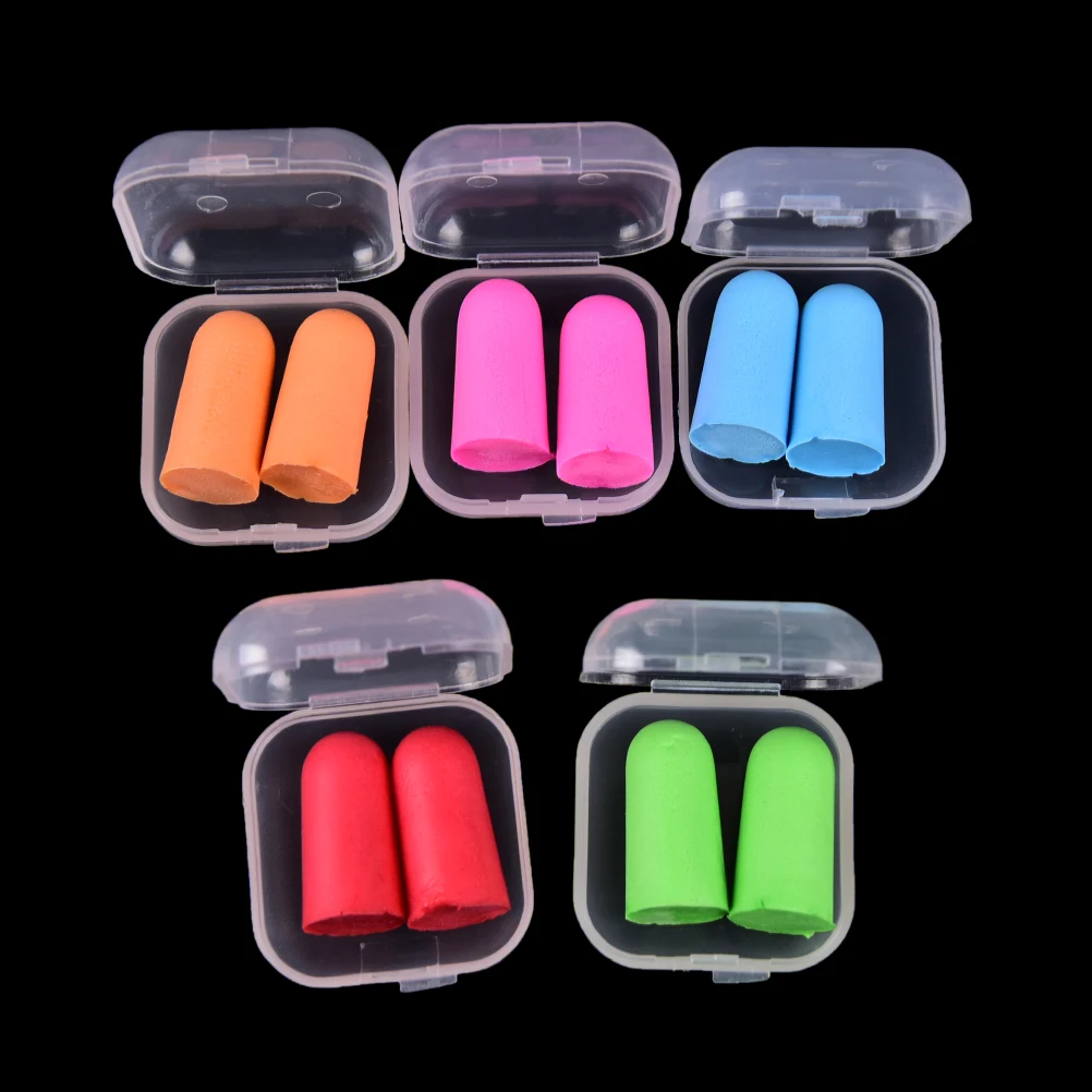 Tapones de oído suaves antiruido aislamiento de sonido tapones para los oídos tapones para dormir para reducción de ruido de viaje con funda de plástico