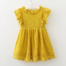 Летняя одежда для девочек г. Платье для девочек кружевное платье с бахромой и рукавами-крылышками, платье принцессы Детские платья для девочек