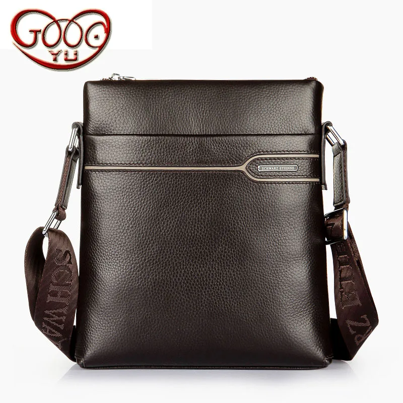 

Men's vertical section of the square embossed Messenger bag solid color first layer of large-capacity leather business bag