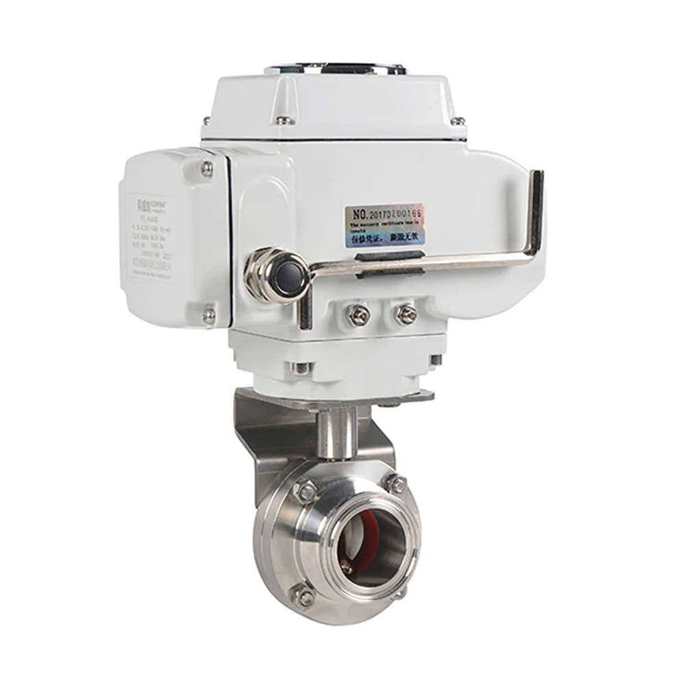 Диаметр 102 мм пищевой санитарный вкл/выкл Тип Tri-clamp Электрический привод Моторный Дроссельный клапан класс здоровья санитарный клапан
