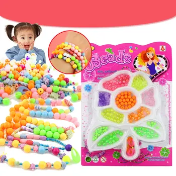 

Plastic handmade Beads Set art crafts beads Girl bracelet DIY making Educational Toys for Children